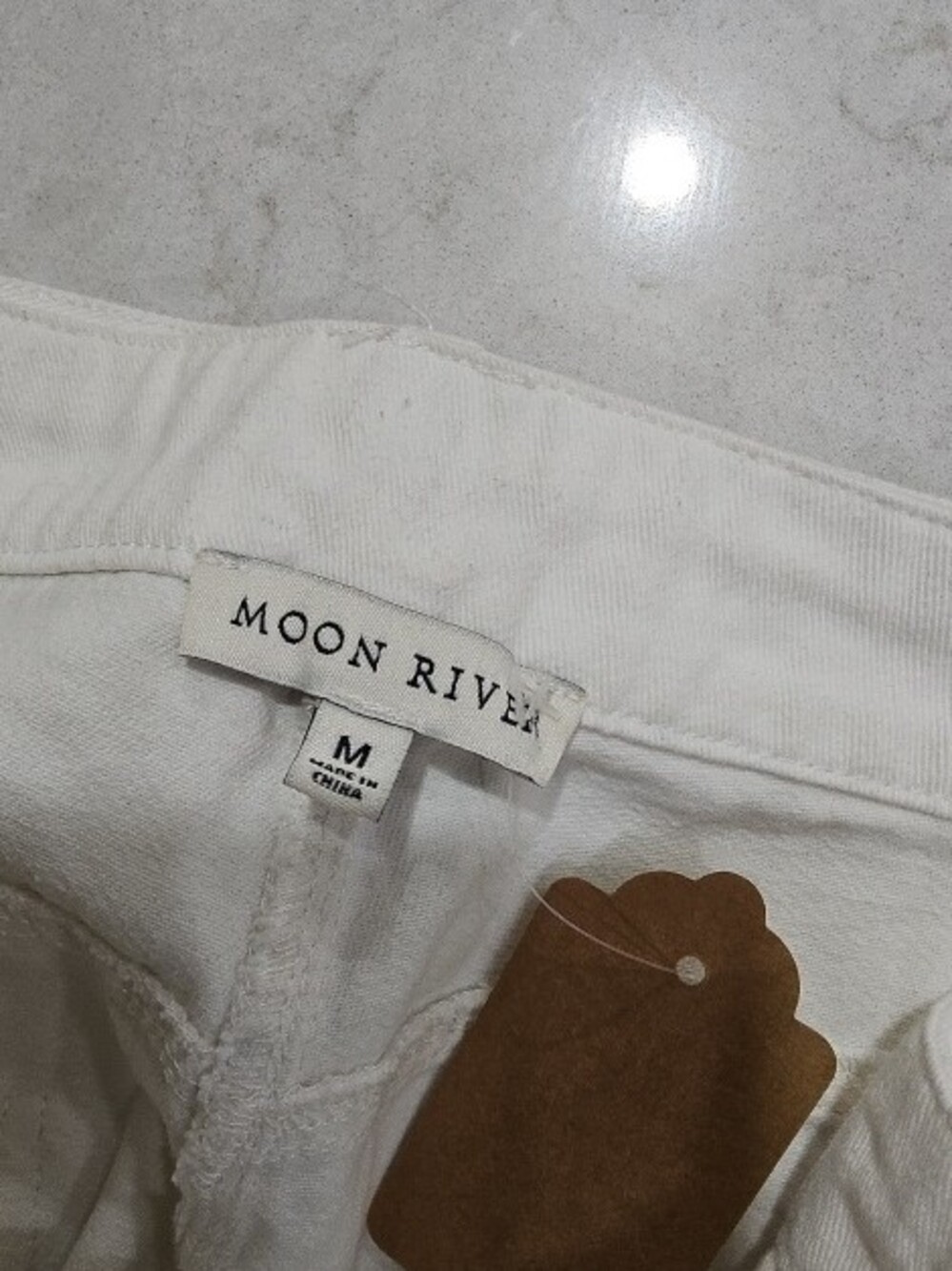 Moon River White High-Waist Paperbag Pants - Picture 2 of 2